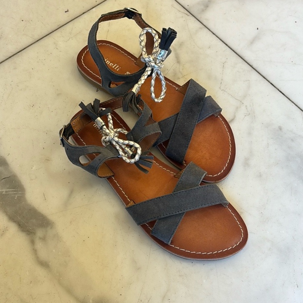 Minelly Blue Suede Strappy Sandals from Nice, France